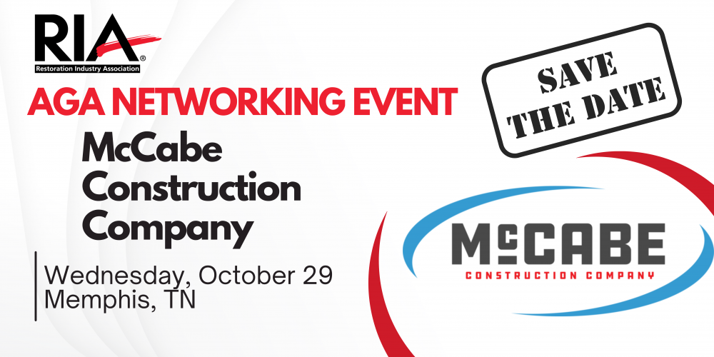 Save the Date for AGA Networking Event at McCabe Construction Company on Wednesday October 29 2025 in Memphis TN